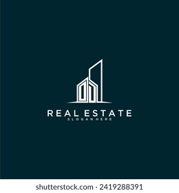 OD initial monogram logo real estate with building style design vector