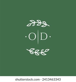 OD initial monogram wedding with creative design