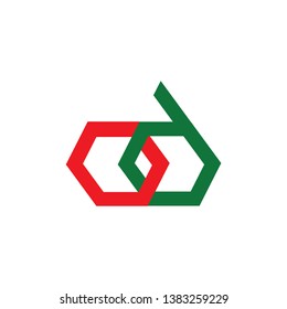 OD initial symbol. The letter in the form of a hexagon.Can be used for a company brand.
