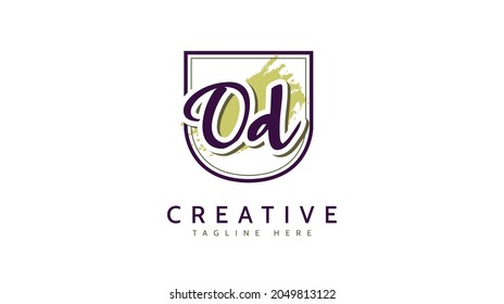 OD Initials, handwriting logo vector