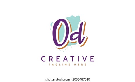 Od Initials, handwriting logo vector