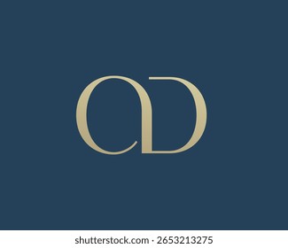 OD letter logo icon design. Classic style luxury initials monogram.