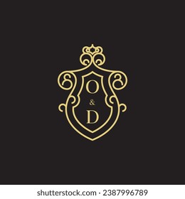 OD line vintage initial logo in high quality professional design that will print well across any print media