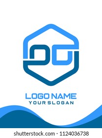OD logo letter initial, Abstract polygonal Background Logo,