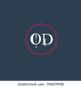 od logo letter initial, Abstract Polygonal Background Logo, design for Corporate Business Identity,flat icon, Alphabet letter