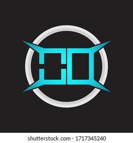 OD Logo monogram with circle and four taper shape design template