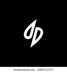 Diseño del logotipo de soporte de monograma OD con el concepto de forma fría en vector