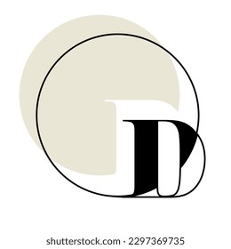 OD monogram logo signature icon. Elegant intertwined alphabet initials letter o, letter d. Geometric lettering sign. Modern deco design, fashion, beauty, modern style characters typography.