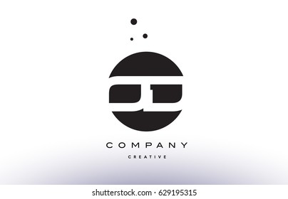 OD O D alphabet company letter logo design vector icon template simple black white circle dot dots creative abstract
