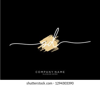 OD O D Initial handwriting logo template