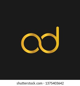 OD or O D letter alphabet logo design in vector format.