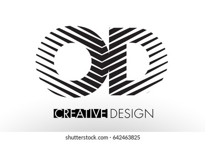 OD O D Lines Letter Design with Creative Elegant Zebra Vector Illustration.
