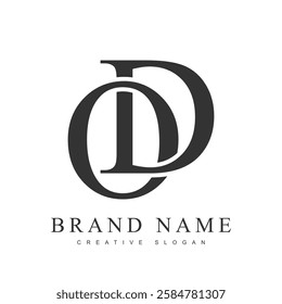 OD trendy logotype template. Initial letter o and d classic font style. Creative logo for company name or identity. Vector illustration.