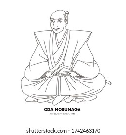 Oda Nobunaga (1534 – 1582) Japanese Historical figure illustration