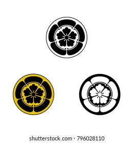 Oda Samurai Crest. Vector graphic of the crest known as mon of the Japanese Samurai Clan.