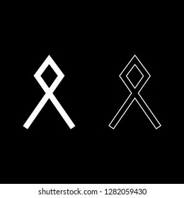 Odal Othil rune Othala symbol estate heritage sign icon set white color