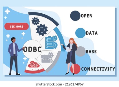 ODBC - Open Database Connectivity acronym. business concept background.  vector illustration concept with keywords and icons. lettering illustration with icons for web banner, flyer, landing pag