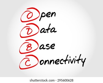 ODBC Open Database Connectivity, acronym business concept