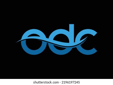 ODC Ocean Wave Initial Monogram Letter odc wave Logo Design Vector Template o d c Letter Logo Design