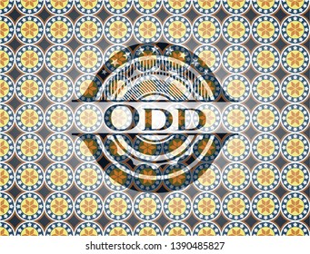 Odd arabic style emblem. Arabesque decoration.