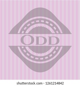 Odd badge with pink background