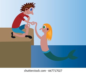 Odd couples 1
a young man with a mermaid lover