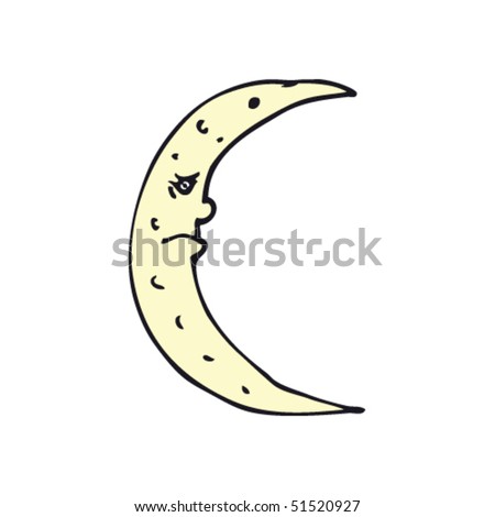 odd drawing of a sad moon face