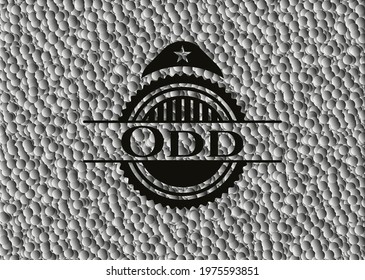 Odd realistic black emblem with bubbles background. Vector Illustration. Detailed. 
