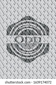 Odd silver shiny badge. Scales pattern. Vector Illustration. Detailed.