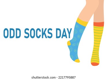 Odd Socks Day banner. Vector illustration. 