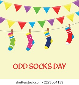 odd socks day . Design suitable for greeting card poster and banner