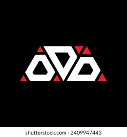 ODD triangle letter logo design with triangle shape. ODD triangle logo design monogram. ODD triangle vector logo template with red color. ODD triangular logo Simple, Elegant, and Luxurious design.