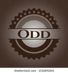 Odd wooden emblem. Vintage. Vector Illustration.