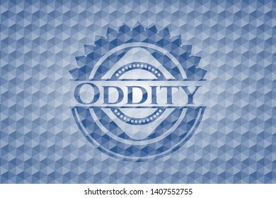 Oddity blue emblem with geometric pattern. Vector Illustration. Detailed.