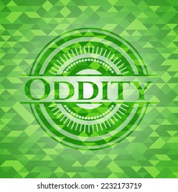 Oddity green emblem. Mosaic background. Vector Illustration. Detailed. 