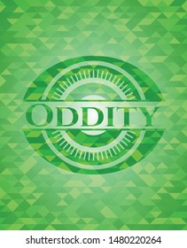 Oddity green mosaic emblem. Vector Illustration. Detailed.