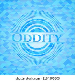 Oddity light blue emblem. Mosaic background