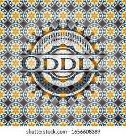 Oddly arabesque style badge. arabic decoration.