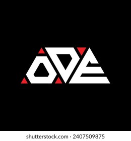 ODE Dreieck-Buchstaben Logo Design mit Dreieck Form. ODE Dreieck Logo Design Monogramm. ODE Dreieck-Vektorlogo-Vorlage mit roter Farbe. ODE Dreieckslogo Einfaches, elegantes und luxuriöses Design.