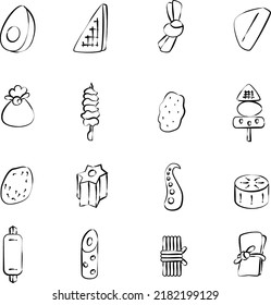 Oden brush illustration icon set