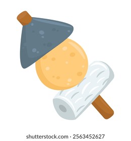 Oden Emoji Icon Illustration. Japanese Food Vector Symbol Emoticon Design Doodle Vector.