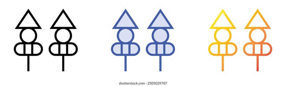 oden icon. Linear, Blue Fill and Gradient Style Design Isolated On White Background