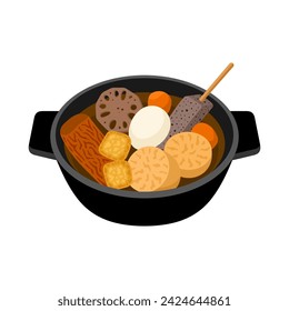 Oden traditional Japanese food vector illustration