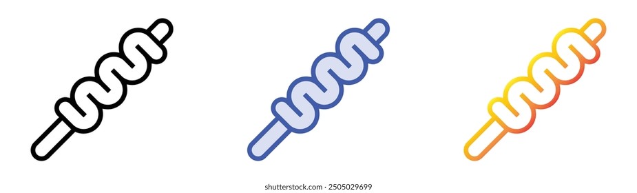 Icono moderno. Lineal, relleno azul y diseño de estilo degradado aislado sobre fondo blanco