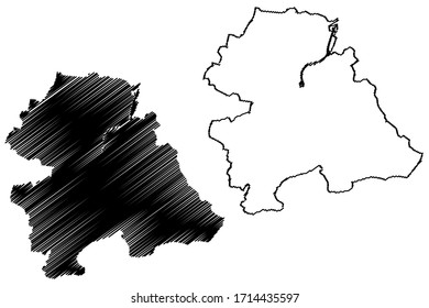 Mapa de la ciudad de Odense (Reino de Dinamarca), ilustración vectorial, dibujo de la ciudad de Odense