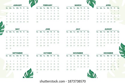 odern style 2021 new year calendar design vector