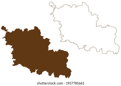 Oder-Spree district (Federal Republic of Germany, rural district, State of Brandenburg) map vector illustration, scribble sketch Oder Spree map