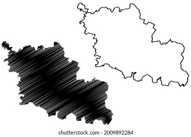 Oder-Spree (Bundesrepublik Deutschland, Landkreis Brandenburg), Vektorgrafik-Karte, Skizze-Oder-Spree-Karte