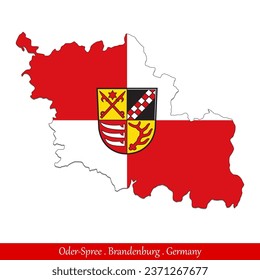 Oder-Spree-Flagge - Brandenburg, Deutschland (EPS)