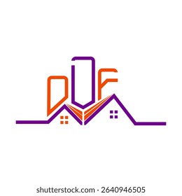 ODF Real State logo design, ODF simple and modern logo. ODF luxurious alphabet design  